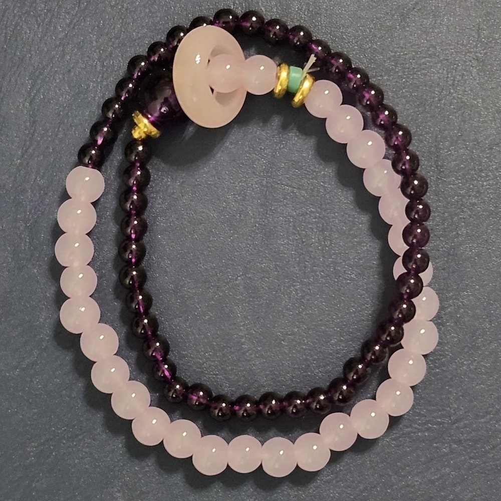 Elegant Pink and Purple Beaded Bracelet